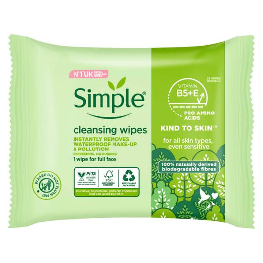 Simple cleansing wipes