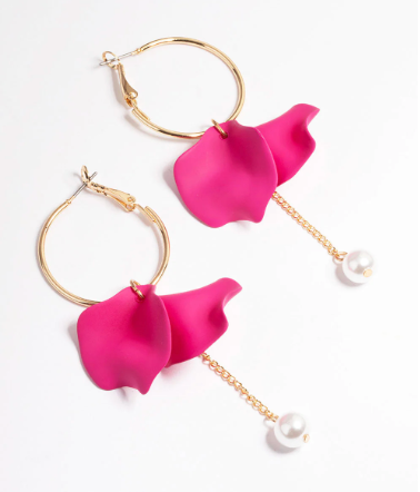 Pink petal earrings